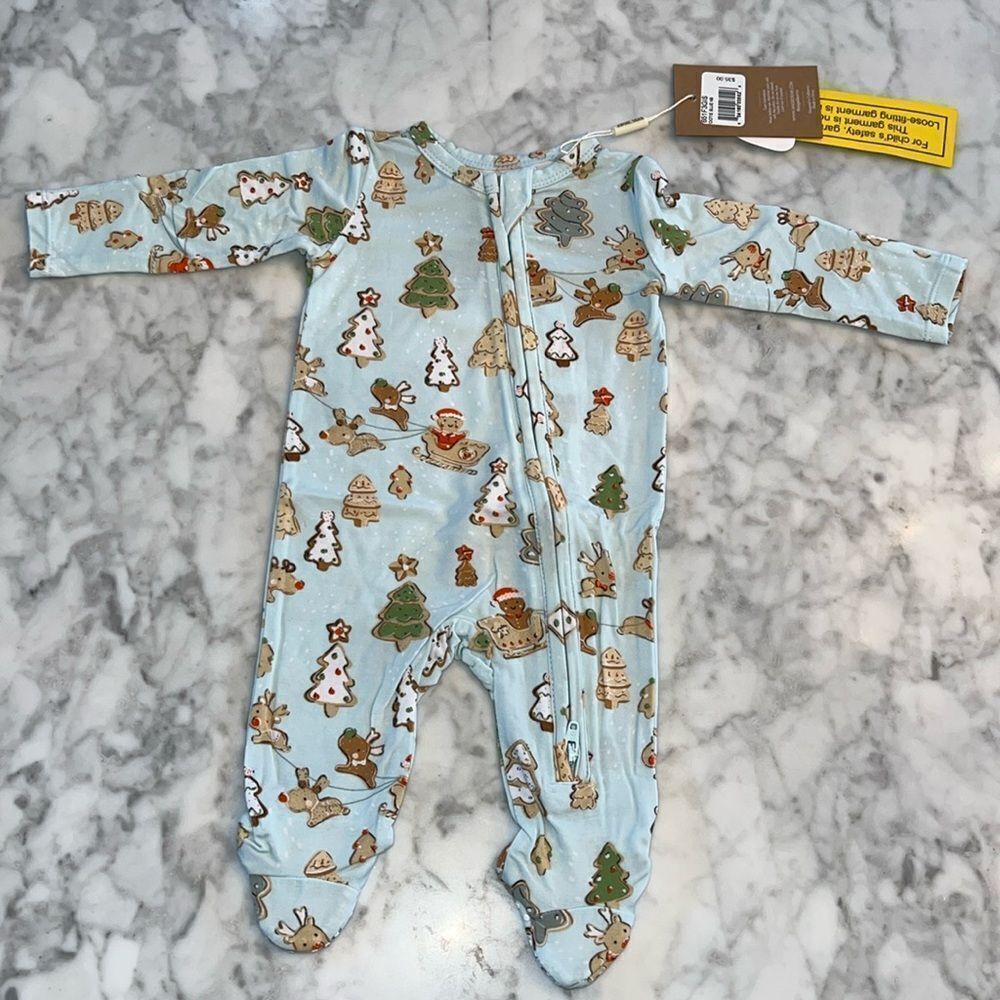 NWT ANGEL DEAR CHRISTMAS COOKIE FOOTIE NB